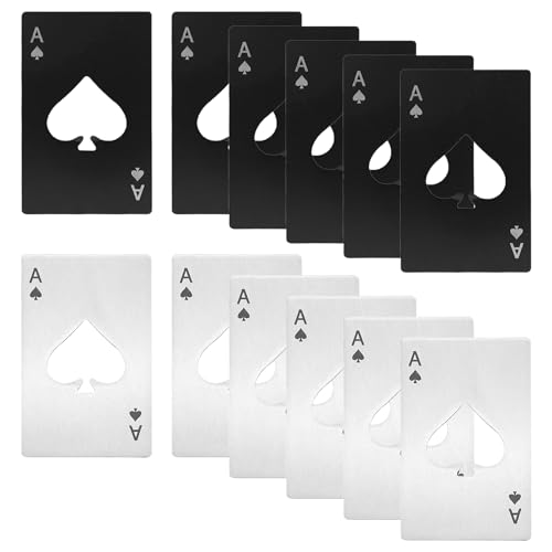 12-teiliger Spielkarten-Flaschenöffner, Bierflaschenöffner, multifunktionaler Flaschenöffner, Karten-Flaschenöffner, kreativer und interessanter Flaschenöffner, Edelstahl Dosenöffner von ZBHDEYG