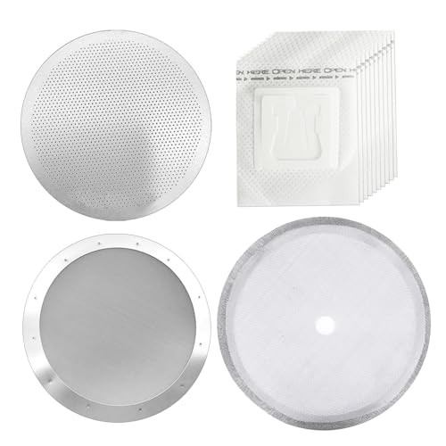 3 Stück Kaffeesieb, 10 Kaffeesiebbeutel, rundes Siebpapier, feinmaschiges Sieb, Edelstahlsieb, wiederverwendbares Kaffeesieb 3 Stück Kaffeesieb, 10 Kaffeesiebbeutel, rundes Siebpapier, feinmaschiges Sieb, Edelstahlsieb, wiederverwendbares Kaffeesieb von ZBHDEYG