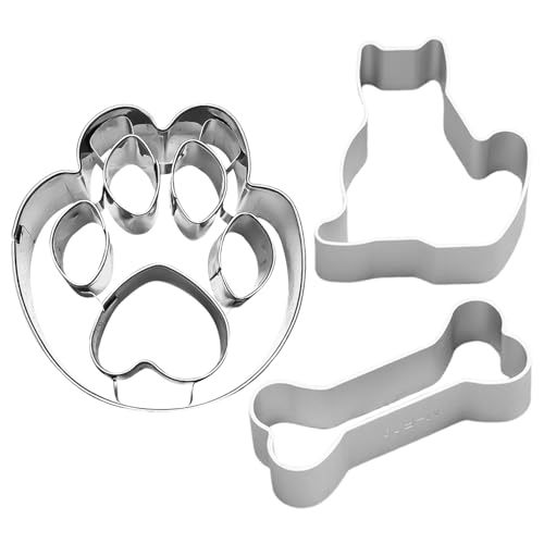 3 Stück Keksschneidemaschine, Fudge-Schimmel, Hundeeiscreme-Schimmel, Hundeklauen-Schimmel, Knochen-Keks-Schimmel, Schimmel-Set von ZBHDEYG