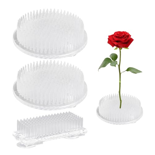 ZBHDEYG 3 Stück Blumenarrangements Mit Saugnäpfen, Fester Blumenständer, Runde Und Quadratische Blumenarrangements, Geeignet Für Selbstgemachte Blumensträuße von ZBHDEYG