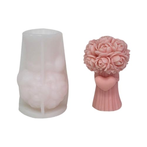1 Stück Handgefertigtes Rosenstrauß Säule Kerze Form Handgefertigt 3D Rose Bouquet Säule Kerze Silikonform Für Projekte 1 Stück Handgefertigtes Rosenstrauß Säule Kerze Form Handgefertigt 3D Rose Bouquet Säule Kerze Silikonform Für Projekte von ZBIianxer