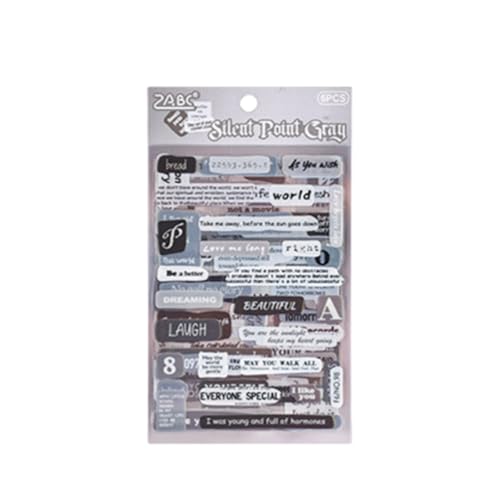 Stilvoller Wasserdichtes Retro Pet Letter Sticker 6 Blatt/PC Für Kreative Journaling Scrapbooking Und Handcrafts Design Creative Letter Design von ZBIianxer