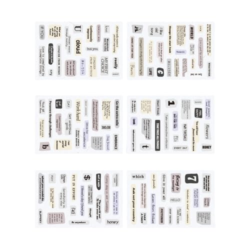 Stilvoller Wasserdichtes Retro Pet Letter Sticker 6 Blatt/PC Für Kreative Journaling Scrapbooking Und Handcrafts Design Creative Letter Design von ZBIianxer