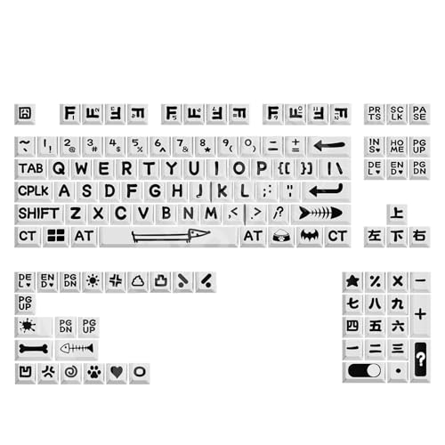 ZBIianxer 126pcs Schlüsselcaps Originalhöhe Schwarz Und Weiß Großer Schriftart Keycap Set Wärme Unter Sublimiertem Komfort Für Mechanische Tastaturen ZBIianxer 126pcs Schlüsselcaps Originalhöhe Schwarz Und Weiß Großer Schriftart Keycap Set Wärme Unter Sublimiertem Komfort Für Mechanische Tastaturen von ZBIianxer