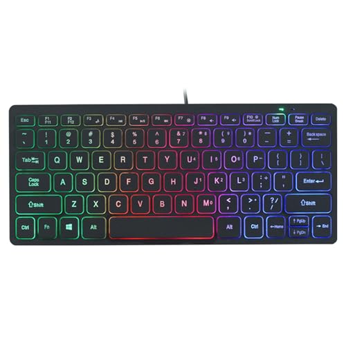 ZBIianxer Dünne Tastatur 78 Tasten Kleines Layout Transparente Tastatur Mit Mehrfarbiger Hintergrundbeleuchtung Verbessert Die Visuelle Attraktivität von ZBIianxer