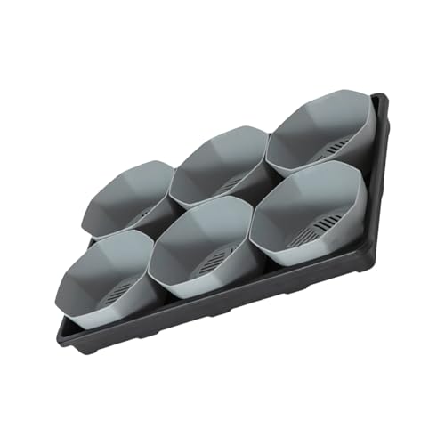 ZBIianxer Kindergarten Töpfe Mit Tablett 6 Zelldesign Mit 6 Zoll Plastikpflanzentöpfen Ideal Für Sukkulenten Und Pflanzenwachstum Kindergarten Topfschale von ZBIianxer