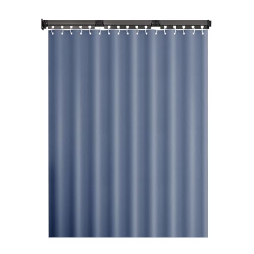 ZBJDX Wasserdichtes Badezimmer Vorhang Set, Beschwerter Duschvorhang Aus Polyestergewebe Mit Faltbarer Stange Aus Legierung, Einfacher Stil,Blau,Two fold Pole ZBJDX Wasserdichtes Badezimmer Vorhang Set, Beschwerter Duschvorhang Aus Polyestergewebe Mit Faltbarer Stange Aus Legierung, Einfacher Stil,Blau,Two fold Pole von ZBJDX