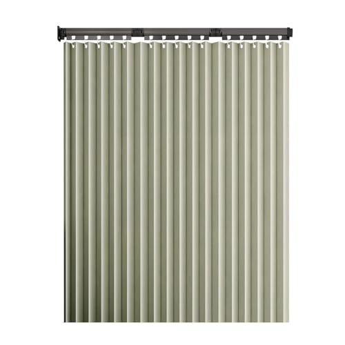 ZBJDX Wasserdichtes Badezimmer Vorhang Set, Beschwerter Duschvorhang Aus Polyestergewebe Mit Faltbarer Stange Aus Legierung, Einfacher Stil,Grün,Four fold Pole von ZBJDX