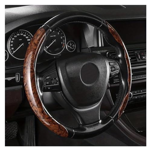 2 Halbe Auto-Lenkradabdeckungen 38Cm 15 Zoll Lenkrad-Power-Abdeckung Auto-Anti-Rutsch-Zubehör Auto Lenkradabdeckung(Brown) von ZBLNKZNGKA