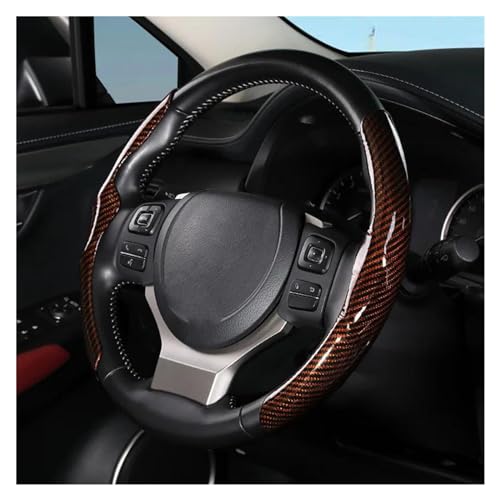 36 Cm Auto-Lenkradabdeckung Rutschfest Ultradünn Kartenabdeckung Autogriff-Schutzhülle Universell Auto Lenkradabdeckung(Glossy-Brown) von ZBLNKZNGKA