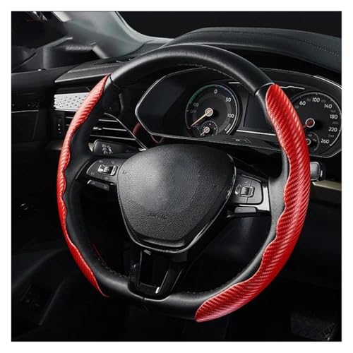 36cm Auto Lenkradbezug Rutschfester Ultradünner Kartenbezug Sommer Auto Griff Schutzhülle Typ D Universal Auto Lenkradabdeckung(Red) von ZBLNKZNGKA