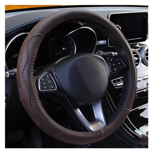 Auto-Lenkrad-Abdeckung Universelles Geflecht Modisch Rutschfest Auto-Styling Auto Lenkradabdeckung(Coffee) von ZBLNKZNGKA