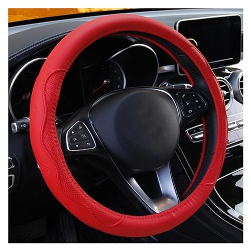 Auto-Lenkrad-Abdeckung Universelles Geflecht Modisch Rutschfest Auto-Styling Auto Lenkradabdeckung(Red) von ZBLNKZNGKA