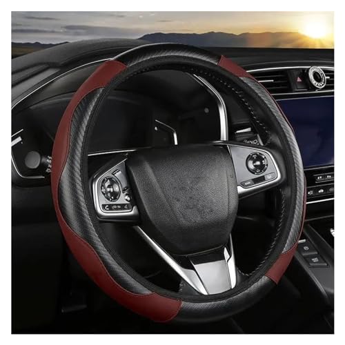 Auto-Lenkradabdeckung Innenzubehör 38 Cm Auto-Lenkradabdeckung Griffabdeckung Auto Lenkradabdeckung(Black wine) von ZBLNKZNGKA