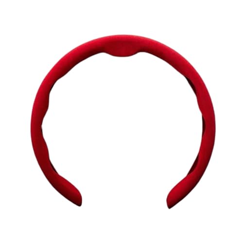 Auto-Lenkradbezug 38 Cm 15 Zoll Rutschfest Atmungsaktiv Rutschfest Zubehör Lenkrad Dekorativ Auto Lenkradabdeckung(A Turn fur Red) von ZBLNKZNGKA