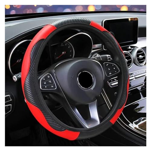 Auto-Lenkradbezug Atmungsaktiv Rutschfest 37–38 Cm Lenkbezüge Dekorationszubehör Auto Lenkradabdeckung(01-red) von ZBLNKZNGKA