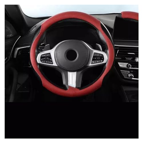 Für Benz Für B C E S-Klasse W221 222 212 213 245 204 Leder Carbon Faser Auto Lenkrad Abdeckung Anti-rutsch Auto Lenkradabdeckung(Red) von ZBLNKZNGKA