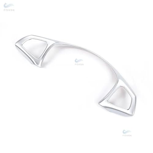 Für Benz Für C E GLC CLA Klasse W205 W213 X253 Auto Lenkrad Trim Carbon Fiber Textur Aufkleber Aufkleber Dekorative Auto Lenkradabdeckung(Silver) von ZBLNKZNGKA