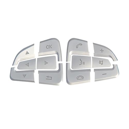 Für Benz W205 Für GLC X253 Für A Für B Für C Für GLA Zubehör Auto Lenkrad Taste Abdeckung Aufkleber Trim Auto Lenkradabdeckung(Silver) von ZBLNKZNGKA