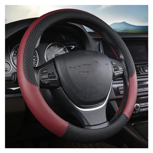 Für E39 E46 E60 E87 E90 F10 F20 Für X1 Alle Automodelle Innen Zubehör Auto Lenkung Abdeckung Auto Lenkradabdeckung(Black and wine red) von ZBLNKZNGKA