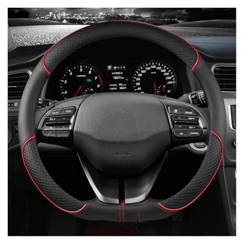 Für Hyundai Für Ioniq 2016 2017 2018 2019 2020 2021 2022 Auto Lenkrad Abdeckung Innen D Form PU Leder Auto Lenkradabdeckung(RED) von ZBLNKZNGKA