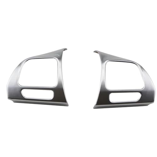 Für Vw Für Golf Mk6 Für Passat B7 Für Cc Für Eos Für Tiguan Für Aufkleber Chrom Lenkrad Trim Abdeckung Auto Lenkradabdeckung(ABS Chrome Silver) von ZBLNKZNGKA