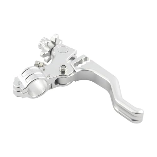 Hebel Bremsgriff Motorrad Motorrad Kupplung Hebel Lenker Universal Aluminium Legierung Ein Finger Für Kawasaki Motocross Pit Dirt Bike Kupplung Bremshebel Motorrad(Silver) von ZBLNKZNGKA