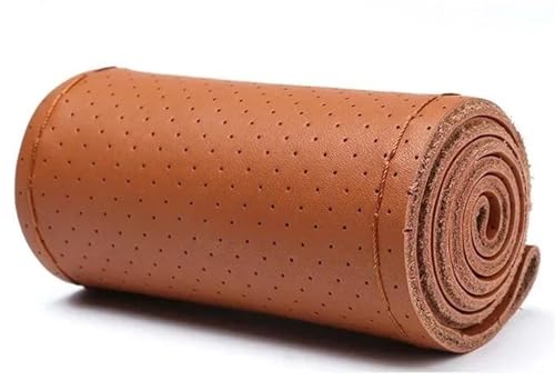 LKW 42CM 45CM 47CM 50CM Lederlenkradabdeckung Rutschfeste Atmungsaktive Busauto-Lenkradabdeckung Geflecht Auto Lenkradabdeckung(Brown-42CM) von ZBLNKZNGKA