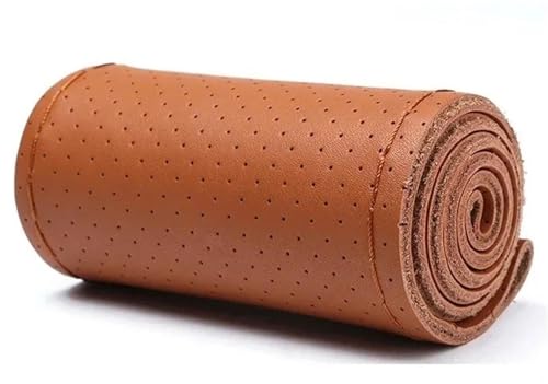 LKW 42CM 45CM 47CM 50CM Lederlenkradabdeckung Rutschfeste Atmungsaktive Busauto-Lenkradabdeckung Geflecht Auto Lenkradabdeckung(Brown-45CM) von ZBLNKZNGKA