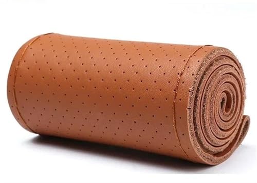 LKW 42CM 45CM 47CM 50CM Lederlenkradabdeckung Rutschfeste Atmungsaktive Busauto-Lenkradabdeckung Geflecht Auto Lenkradabdeckung(Brown-47CM) von ZBLNKZNGKA