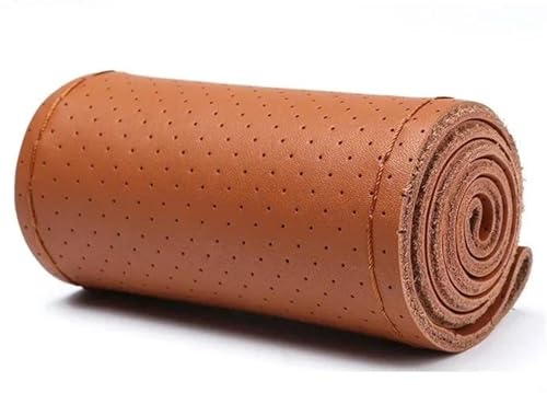 LKW 42CM 45CM 47CM 50CM Lederlenkradabdeckung Rutschfeste Atmungsaktive Busauto-Lenkradabdeckung Geflecht Auto Lenkradabdeckung(Brown-50CM) von ZBLNKZNGKA