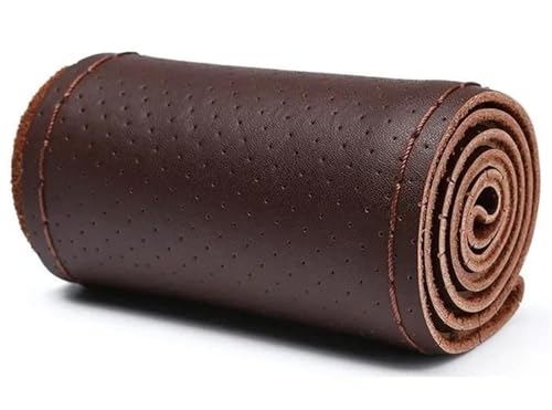 LKW 42CM 45CM 47CM 50CM Lederlenkradabdeckung Rutschfeste Atmungsaktive Busauto-Lenkradabdeckung Geflecht Auto Lenkradabdeckung(Coffee-45CM) von ZBLNKZNGKA