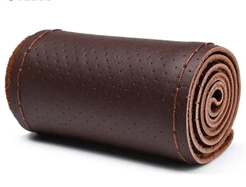 LKW 42CM 45CM 47CM 50CM Lederlenkradabdeckung Rutschfeste Atmungsaktive Busauto-Lenkradabdeckung Geflecht Auto Lenkradabdeckung(Coffee-47CM) von ZBLNKZNGKA