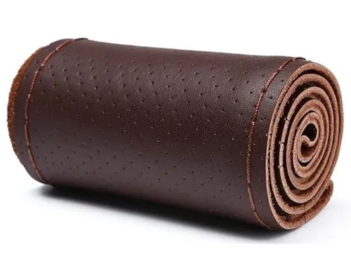 LKW 42CM 45CM 47CM 50CM Lederlenkradabdeckung Rutschfeste Atmungsaktive Busauto-Lenkradabdeckung Geflecht Auto Lenkradabdeckung(Coffee-50CM) von ZBLNKZNGKA