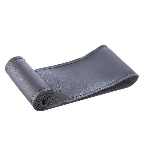Leder-Lenkradbezug Fürs Auto Mit Nadelfadengeflecht 3738cm Rutschfester Lenkradschutz Auto Lenkradabdeckung(Smooth grey) von ZBLNKZNGKA