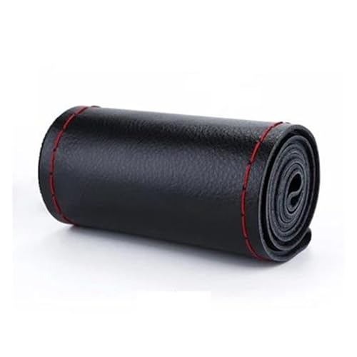 Lenkradbezug Universelles Auto-Lenkrad-Innenzubehör Auto Lenkradabdeckung(Black Red Thread) von ZBLNKZNGKA