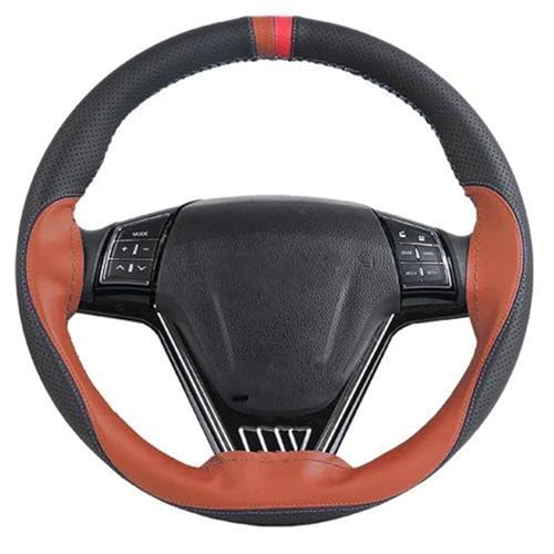 Rutschfeste Weiche Auto-Lenkradabdeckung 38 Cm Auto-Innenausstattung Auto-Lenkradabdeckung Innen Rutschfest Auto Lenkradabdeckung(Brown) von ZBLNKZNGKA