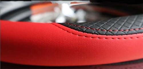 Universelle Sturzsichere Lenkradabdeckung Für Das Auto Mit Prägung Für Alle Vier Jahreszeiten Rutschfest Verschleißfest Wasserabsorbierend Auto Lenkradabdeckung(Red) von ZBLNKZNGKA