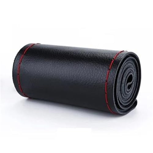 Weiche Lenkradbezüge Universelles Geflecht Auto-Lenkrad Innenzubehör Auto-Lenkradbezug Auto Lenkradabdeckung(Black Red Thread) von ZBLNKZNGKA