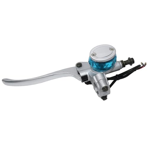 ZBLNKZNGKA Hebel Bremsgriff Motorrad Universal 22mm Motorrad Hydraulische Kupplung Bremsgriff Hebel 14mm Kolben Größe Vorne Pumpe Für Ducati Kupplung Bremshebel Motorrad(Silver Left) von ZBLNKZNGKA