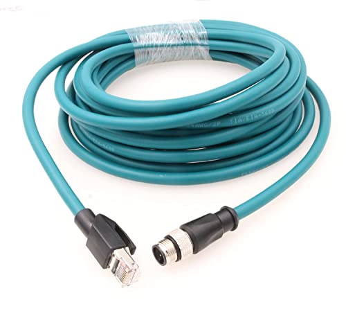 M12 4 Positionen D-kodierter Stecker auf RJ45 Cat5e Ethernet wasserdichtes Kabel Industrielle feldverdrahtbare Maschinen Sensor Kamera (2M) von ZBLZGP