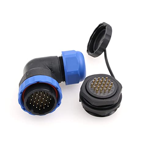 ZBLZGP Ellbogen SD28 Stecker 24pin 28mm Panel Mount IP68 Wasserdichter Rundsteckverbinder für die Luftfahrt Industrie Maschinen Automation Stromkabel von ZBLZGP