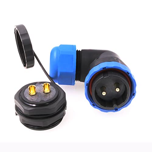 ZBLZGP Ellbogen SD28 Stecker 2pin 28mm Panel Mount IP68 Wasserdicht Rundsteckverbinder Luftfahrt Industrie Maschinen Automation Stromkabel von ZBLZGP