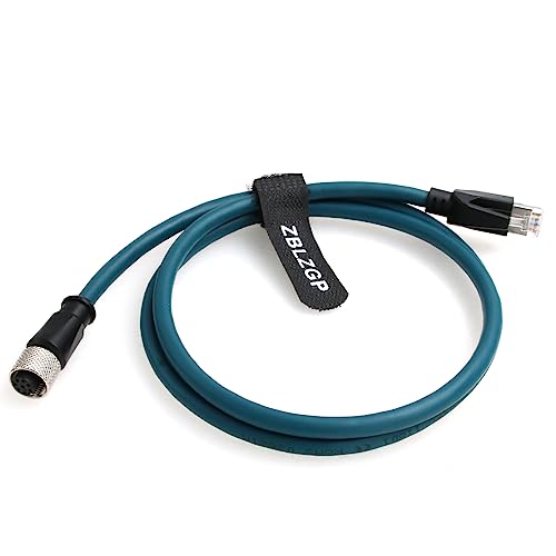 ZBLZGP Ethernet-Kabel Cat 7e M12 A-kodierte Buchse 8-polig auf RJ45 gerade geformtes Twisted Paired Kabel passend für Profinet Automation Profibus EtherCAT Netzwerk (1 m) von ZBLZGP