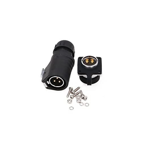 ZBLZGP LP20 Wasserdichter Steckverbinder IP65 Solarpanel Ladestecker Schneller Anschluss Stecker und Buchse LED Außenstromstecker (3polig, Stecker & Buchse) von ZBLZGP