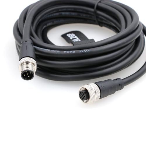 ZBLZGP M12 5-poliger Sensorstecker männlich weiblich Stellantrieb Signal industriell geschirmtes Kabel (Stecker auf Buchse, 5 m) von ZBLZGP