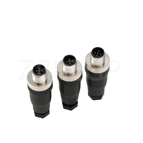 ZBLZGP M12 Sensorstecker Wasserdicht Stecker Buchse Schraubkupplung Elektrischer Steckverbinder (Gerade Männchen, 3 Packung-5Pin) von ZBLZGP