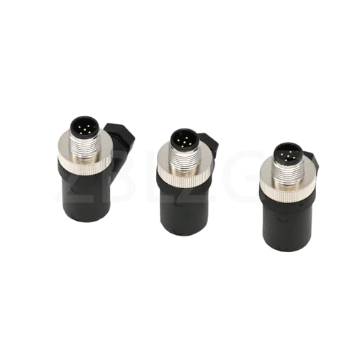 ZBLZGP M12 Sensorstecker Wasserdicht Stecker Buchse Schraubkupplung Elektrischer Steckverbinder (Rechtwinklig männlich, 3 Packung-5Pin) von ZBLZGP
