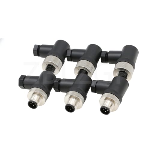 ZBLZGP M12 Sensorstecker Wasserdicht Stecker Buchse Schraubkupplung Elektrischer Steckverbinder (Stecker auf Buchse, rechtwinklig, 3 Packung-4Pin) von ZBLZGP