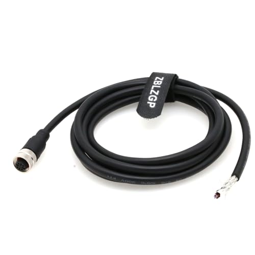 ZBLZGP M12 Stellantriebssensor-Signalkabel, 4-polige Buchse, A-kodiertes elektrisches Kabel auf blanken Draht für industrielle Automatisierungssteuerung, Feldbusmodul, Gerätenetzwerk, 5 m von ZBLZGP